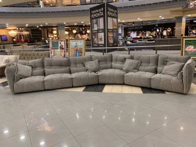 MaxDivani диван Ever ткань серый длинный гнущийся 6060х820хh910 