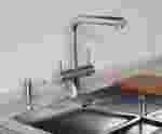 OMOIKIRI смеситель для кухни 3в1 Takamatsu-S-BN с подключением фильтра, выдвижным изливом