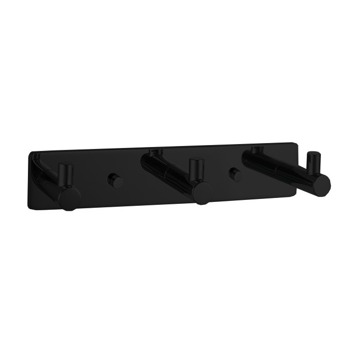 Decor Walther Basic HAK3 Панель с 3 крючками 18x4см, цвет: черный матовый