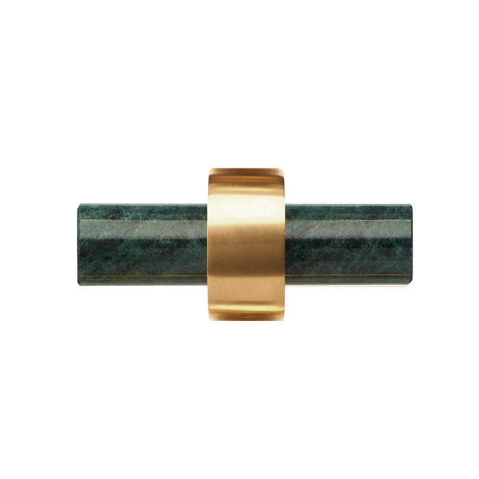 Decor Walther Century HAK2 Крючок двойной, мраморный, цвет: marmo verde / золото матовое
