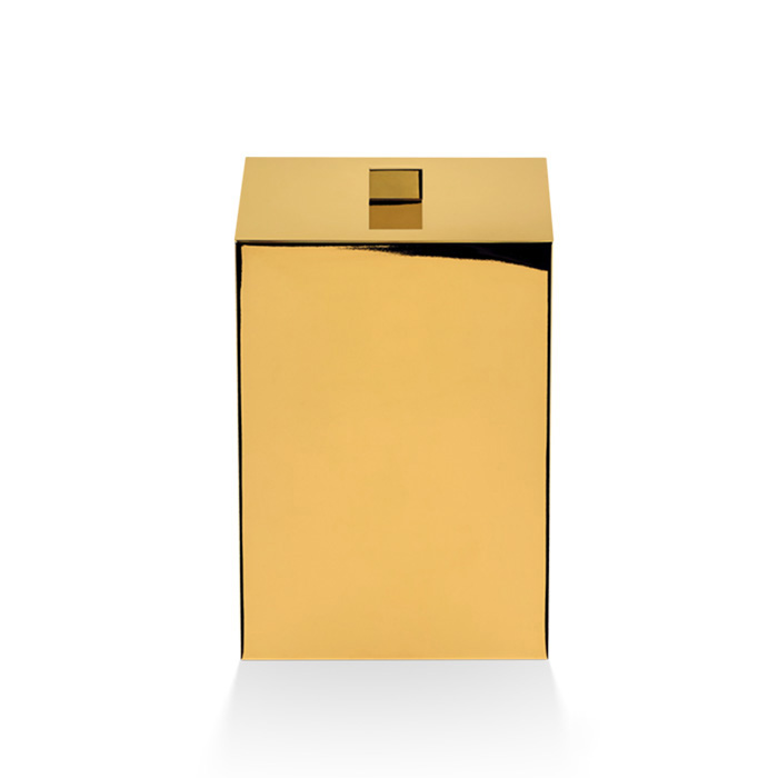 Decor Walther DW 75 Корзина для бумаги 17x17x26см, с крышкой, цвет: золото