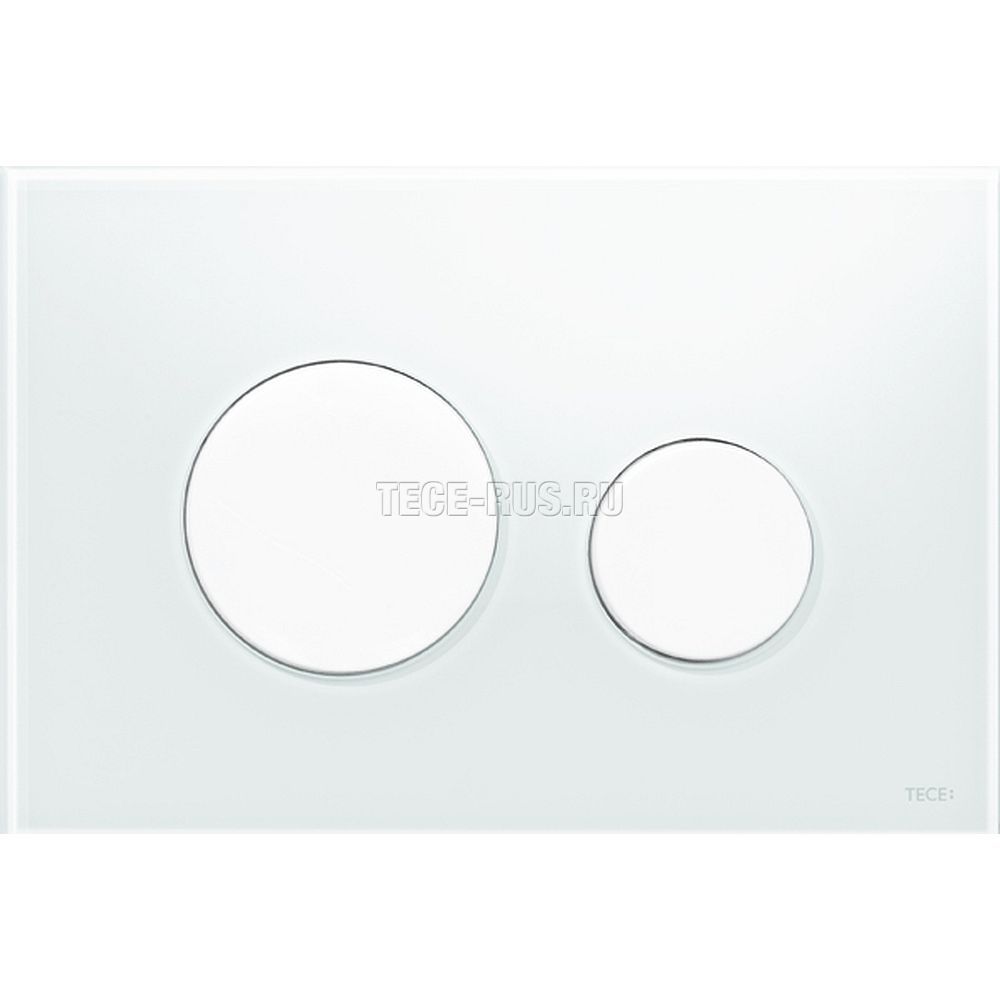 TECEloop панель смыва с двумя клавишами стеклянная стекло белое, клавиши белые, 9240650 (9&nbsp;240&nbsp;650)