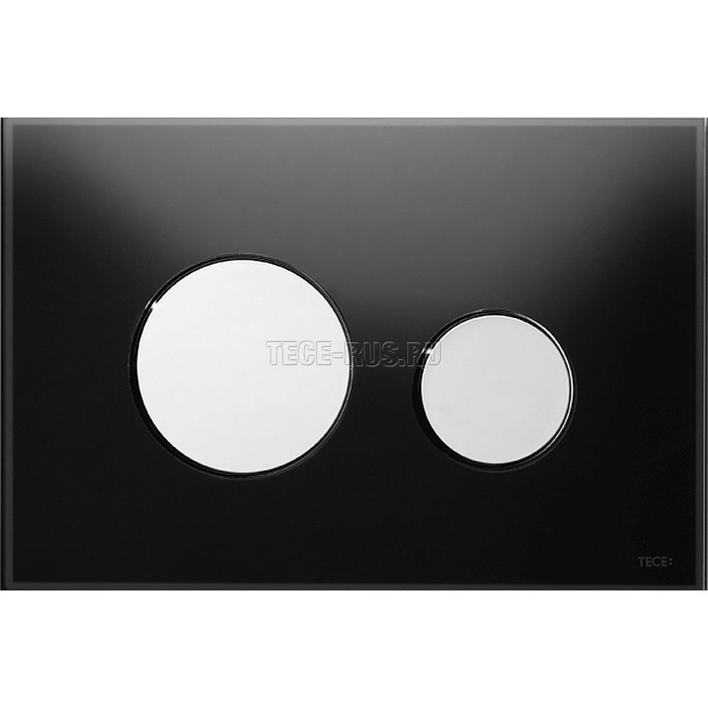 TECEloop панель смыва с двумя клавишами стеклянная стекло черное, клавиши хром глянцевый, 9240656 (9&nbsp;240&nbsp;656)