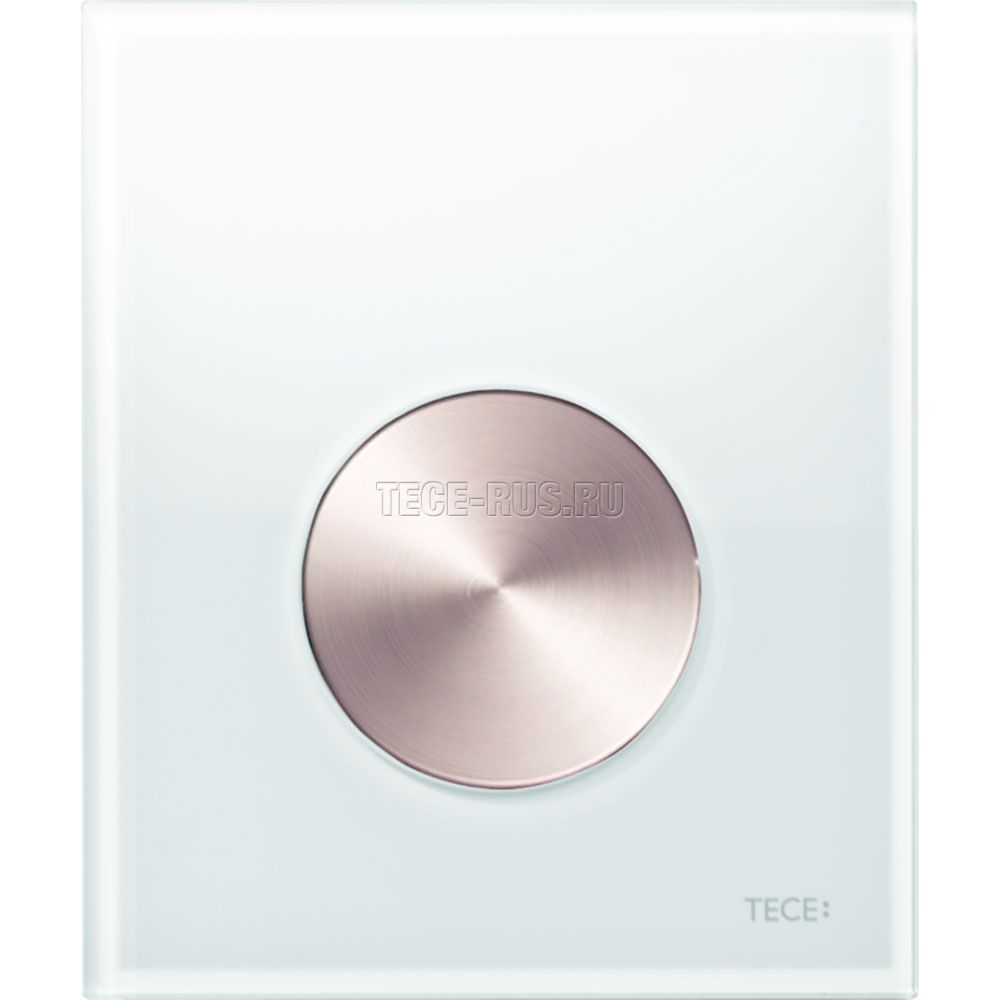 TECEloop Urinal, панель смыва для писсуара стеклянная стекло белое, клавиша нержавеющая сталь (против отпечатков пальцев), 9242661 (9&nbsp;242&nbsp;661)