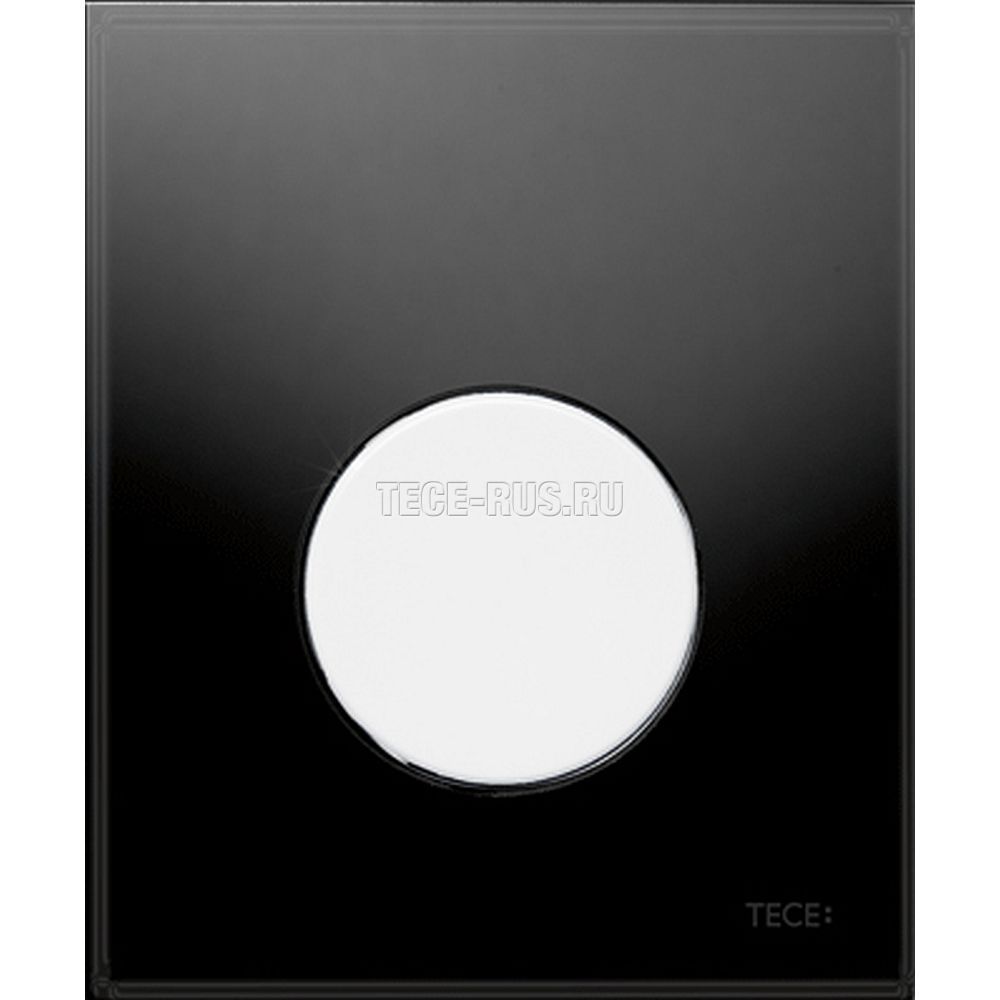TECEloop Urinal, панель смыва для писсуара стеклянная стекло черное, клавиша белая, 9242654 (9&nbsp;242&nbsp;654)