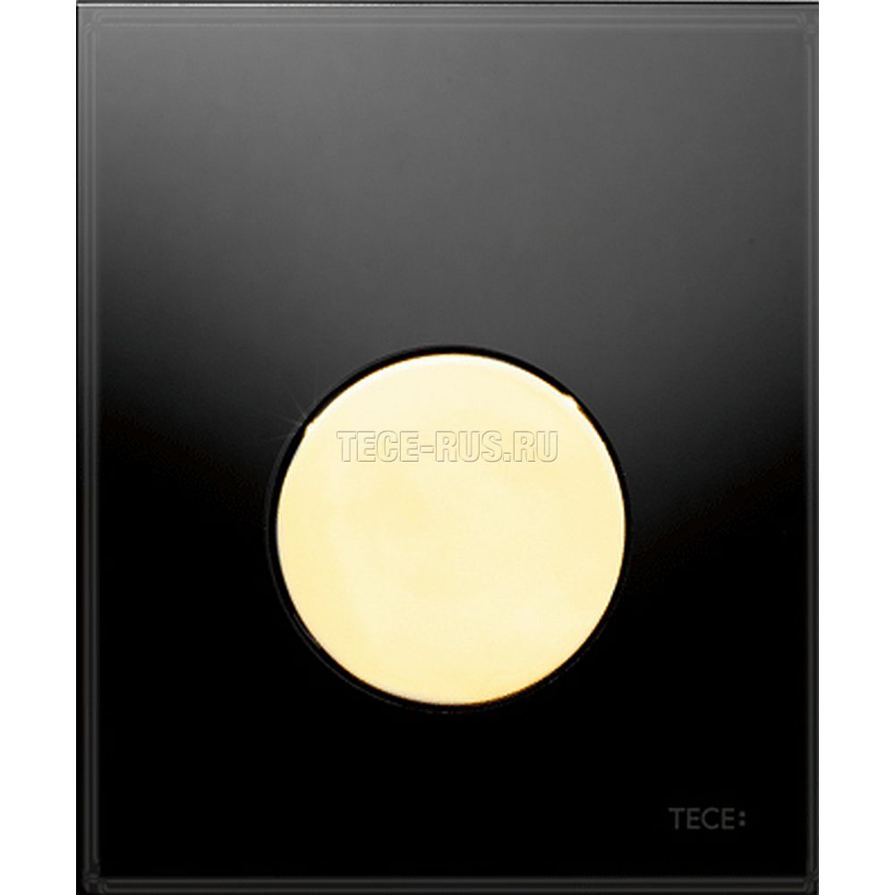 TECEloop Urinal, панель смыва для писсуара стеклянная стекло черное, клавиша позолоченная, 9242658 (9&nbsp;242&nbsp;658)