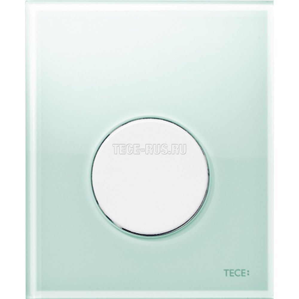 TECEloop Urinal, панель смыва для писсуара стеклянная стекло зеленое, клавиша белая, 9242651 (9&nbsp;242&nbsp;651)