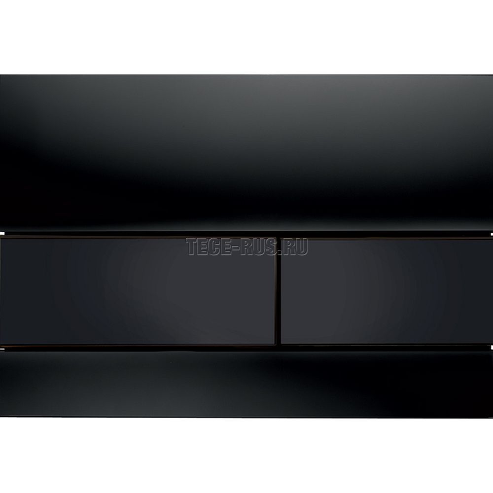 TECEsquare, панель смыва с двумя клавишами стеклянная стекло черное, клавиши черные, 9240809 (9&nbsp;240&nbsp;809)