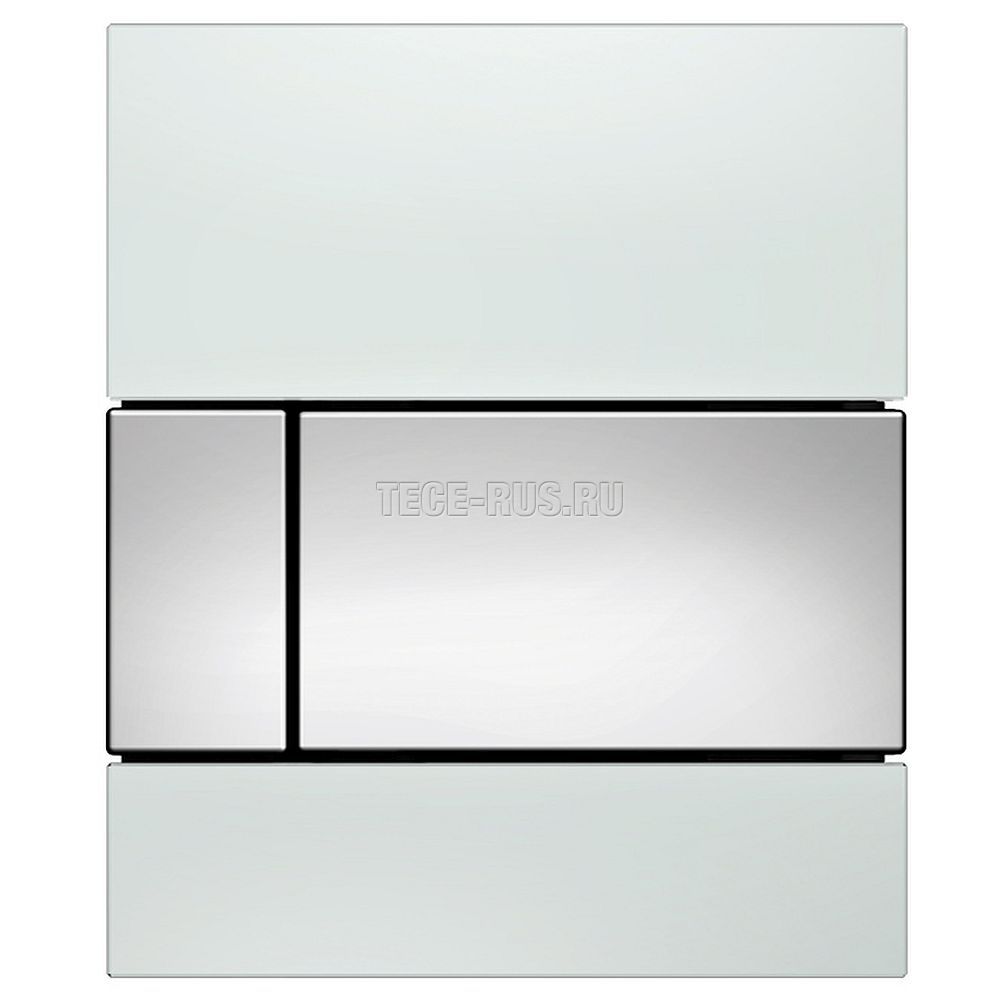TECEsquare Urinal, панель смыва для писсуара стеклянная стекло белое, клавиша хром глянцевый, 9242802 (9&nbsp;242&nbsp;802)