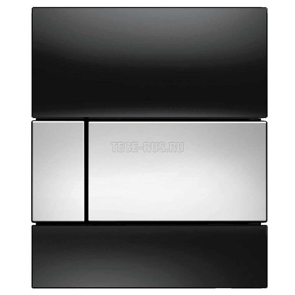 TECEsquare Urinal, панель смыва для писсуара стеклянная стекло черное, клавиша хром глянцевый, 9242807 (9&nbsp;242&nbsp;807)