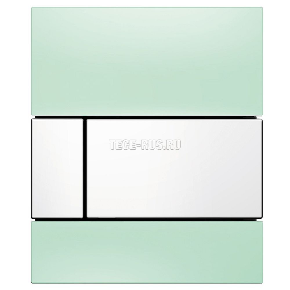 TECEsquare Urinal, панель смыва для писсуара стеклянная стекло зеленое, клавиша белая, 9242803 (9&nbsp;242&nbsp;803)