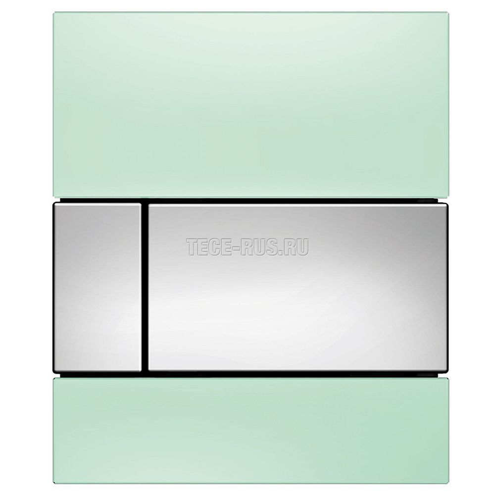 TECEsquare Urinal, панель смыва для писсуара стеклянная стекло зеленое, клавиша хром глянцевый, 9242805 (9&nbsp;242&nbsp;805)