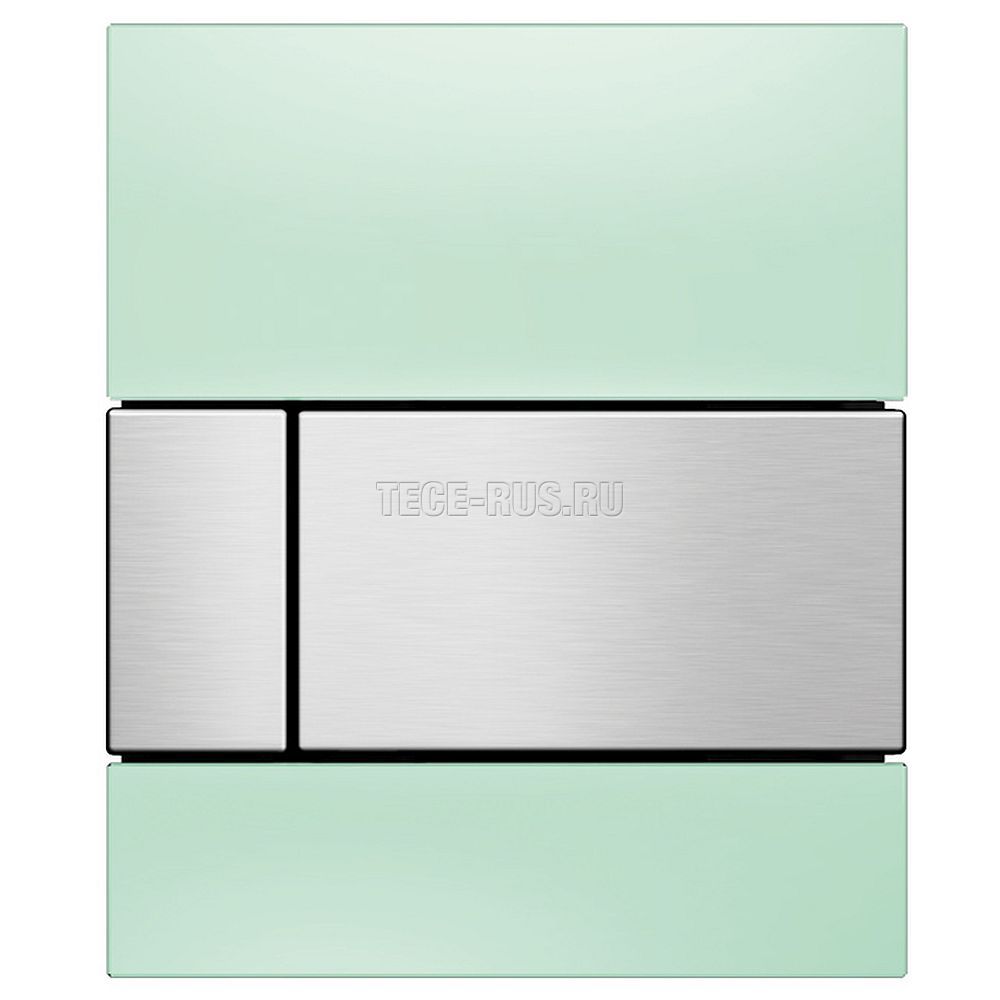TECEsquare Urinal, панель смыва для писсуара стеклянная стекло зеленое, клавиша нержавеющая сталь, сатин (против отпечатков пальцев), 9242804 (9&nbsp;242&nbsp;804)