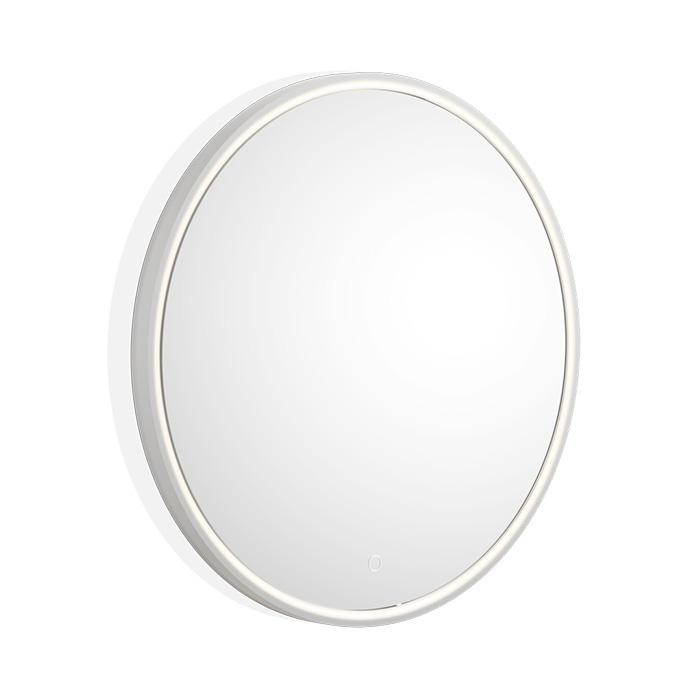 Decor Walther Stone Зеркало круглое 70см, LED, искусственный камень, цвет: белый