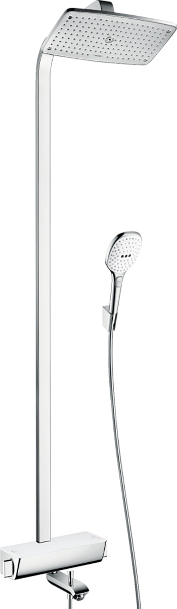 Душевая система hansgrohe Raindance Select E 360 Showerpipe с термостатом для ванны, белый/хром 27113400