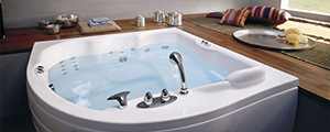 Напольная угловая ванна с гидромассажем 9443-786A Jacuzzi Maxima