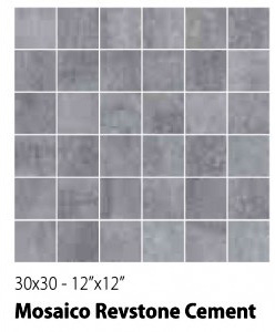 Sant'agostino REVSTONE Мозаика на сетке 30x30 (6шт-0,54мкв), Cement (rett)